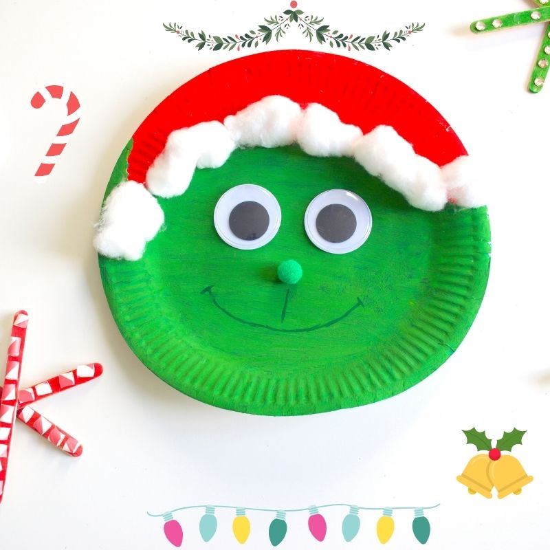 how to make a paper plate grinch